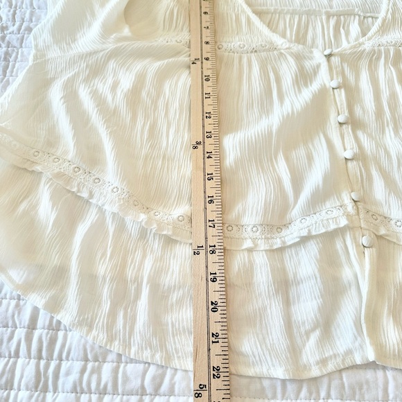 Arizona Jean Co Boho Peasant Blouse Ivory Lace Rayon Flowy Top XXL | Neutral 🤍 - Picture 9 of 9